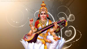 Saraswati Mata With Money Wallpaper