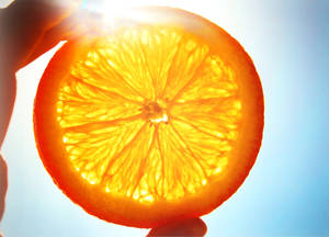 Satsuma Mandarin Against The Sun Wallpaper