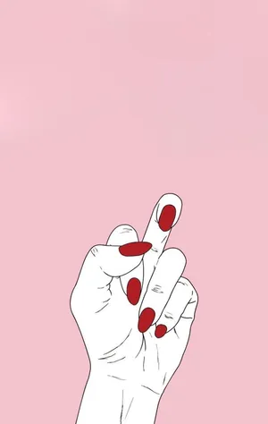 Savage Pink Background Red Nails Wallpaper