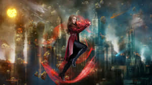 Scarlet Witch Chaos Magic Cityscape Wallpaper