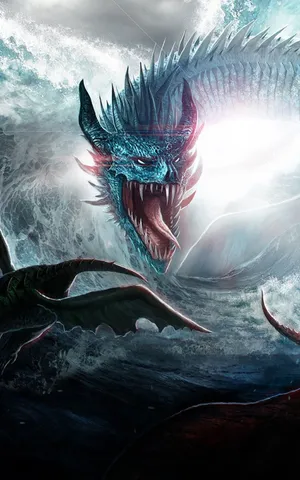 Scary Dragon At The Sea Wallpaper