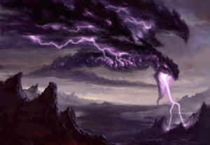 Scary Dragon With Thunder Wallpaper