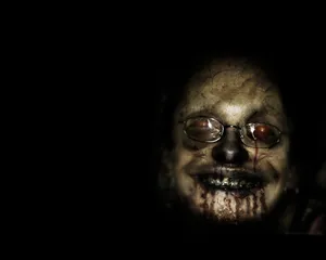Scary Face Glasses Bleeding Eyes Wallpaper