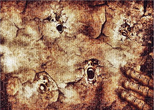 Scary Face Old Paper Wallpaper
