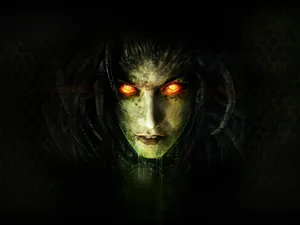 Scary Face With Yellow Eyes Wallpaper