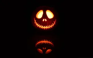 Scary Halloween Desktop Pumpkin Reflection Wallpaper
