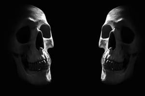 Scary Skulls In Darkness Wallpaper