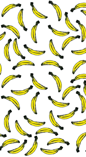 Scattered Banana Pattern Wallpaper