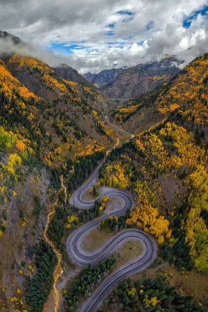 Scenic Drive On Million Dollar Highway, Colorado Wallpaper