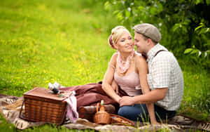 Scenic Picnic Under The Blue Sky Wallpaper