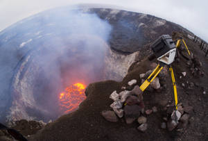 Scientific Tool Near Kilauea Volcano Wallpaper