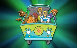 Scooby Doo Riding In A Car Wallpaper