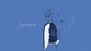 Scorpio Woman Cute Line Art Wallpaper