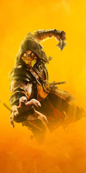 Scorpion Ready To Unleash A Fiery Attack In Mortal Kombat Wallpaper