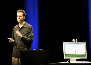 Scott Forstall Giving A Demo Wallpaper