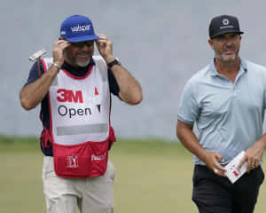 Scott Piercy With His Caddie Wallpaper