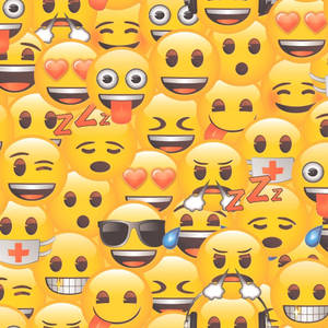 Screen Full Of Emoji Faces Wallpaper
