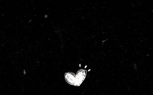 Scribbled Black And White Heart Wallpaper