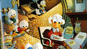 Scrooge Mcduck And Kids Treasure Wallpaper