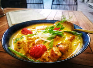 Scrumptious Bowl Of Curry Laksa Wallpaper