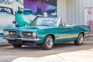 Sea Green Plymouth Barracuda Convertible Wallpaper