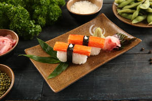 Seafood Crab Stick Sushi Wallpaper