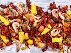 Seafood Leftovers With Corn Wallpaper