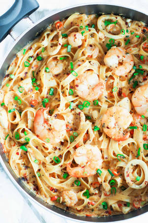 Seafood Shrimp Carbonara Wallpaper