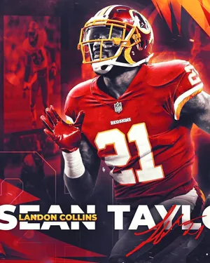 Sean Taylor Red Graphic Art Redskins Wallpaper