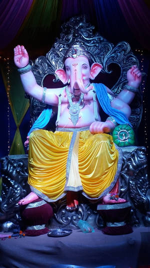 Seated Ganesh Full Hd Wallpaper