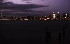 Seattle City Skyline At Night Wallpaper