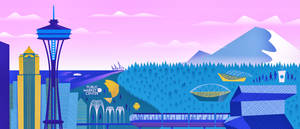 Seattle City Vector Art Wallpaper