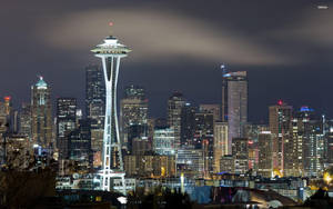 Seattle Rain Sky At Night Wallpaper