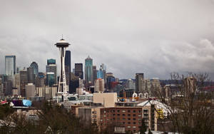 Seattle Rain White Clouds Wallpaper