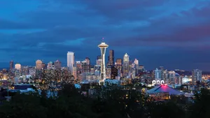 Seattle Skyline At Dusk Wallpaper