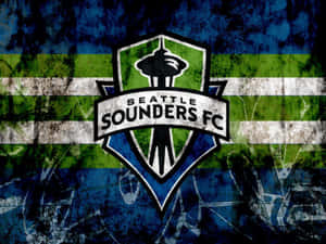 Seattle Sounders Fc Grungy Team Logo Wallpaper