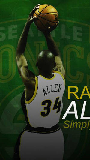 Seattle Supersonics Ray Allen Shooting Ball Wallpaper