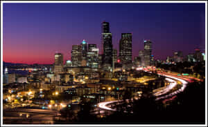 Seattle Washington Aerial Perspective Wallpaper