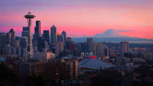 Seattle Washington City View At Sunrise Wallpaper