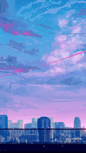 Seeking Peace And Beauty With A Pink Aesthetic Anime Phone Wallpaper