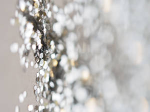 Selective Focus Shiny Silver Glitter Texture Wallpaper