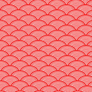 Semi-circle Red And White Pattern Wallpaper