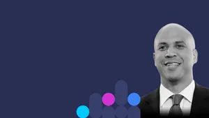 Senator Cory Booker Delivering A Powerful Speech Wallpaper