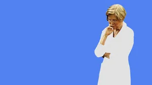 Senator Elizabeth Warren In Deep Thought Wallpaper