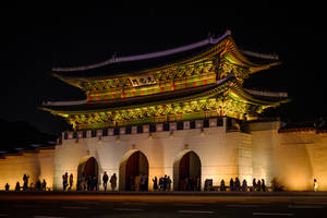 Seoul Gwanghwamun At Night Wallpaper