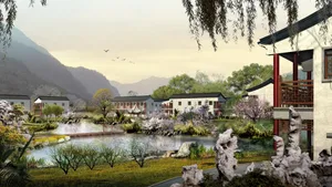 Serene Chinese Houses Wallpaper