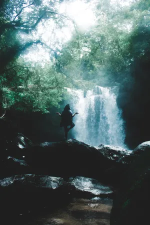 Serene Waterfall Meditation Wallpaper