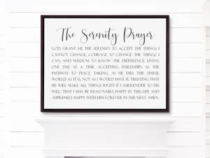 Serenity Prayer In Black Frame Wallpaper