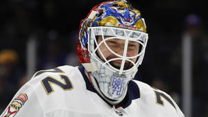 Sergei Bobrovsky, Top Nhl Goaltender In Action Wallpaper