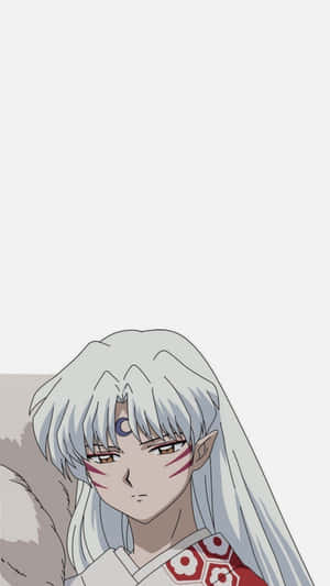 Sesshomaru Wielding Tokijin Sword Amidst Purple Energy Wallpaper